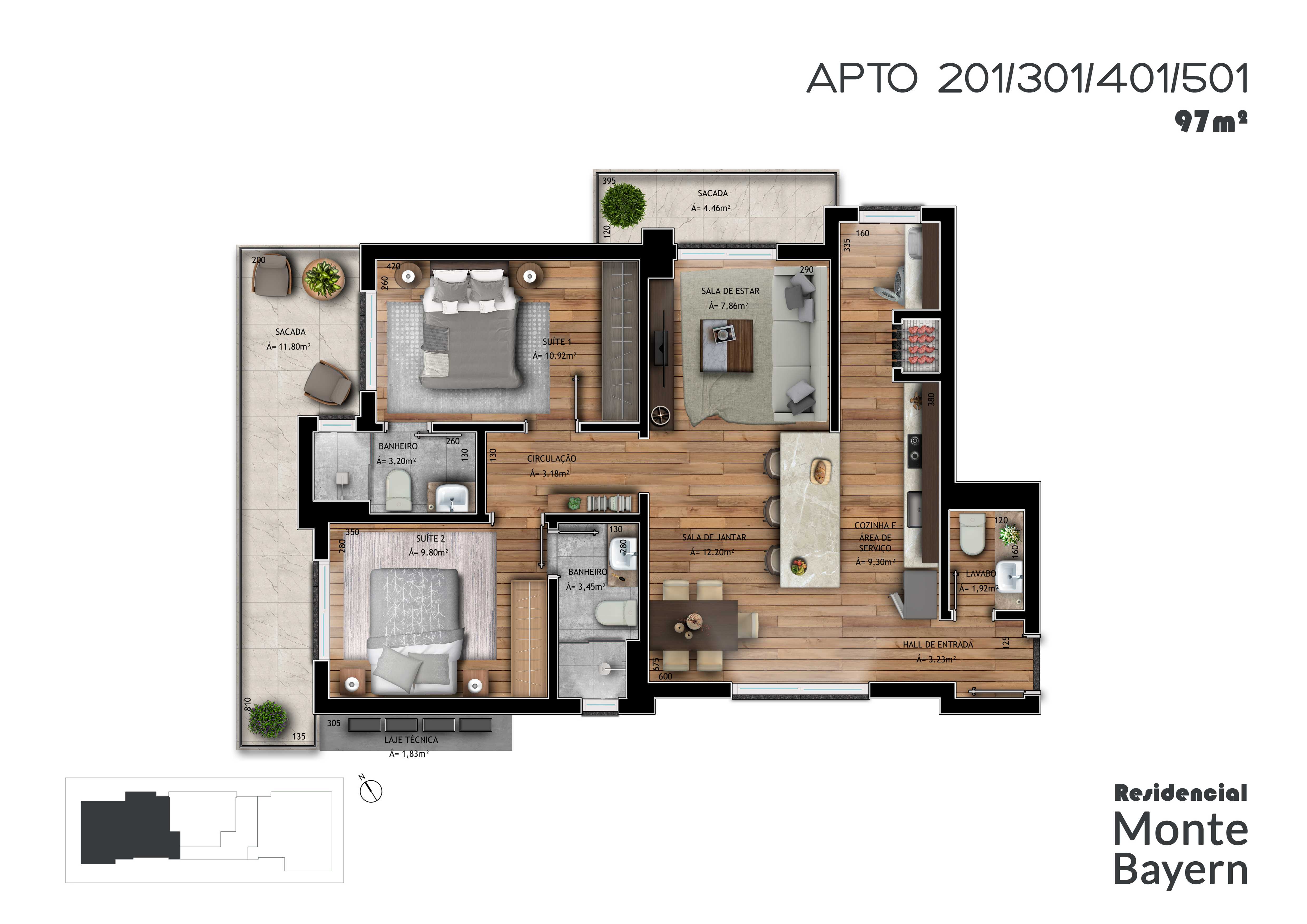 Residencial Monte Bayern, APTO 201, 301, 401, 501